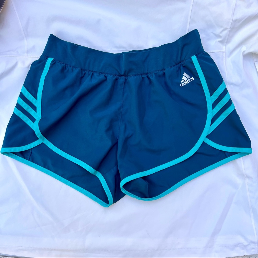 [Adidas] Blue and Turquoise Running Shorts